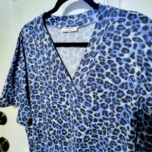 Super Soft Zenana Blue Leopard Jumpsuit. Size Large. Definitely Oversized.